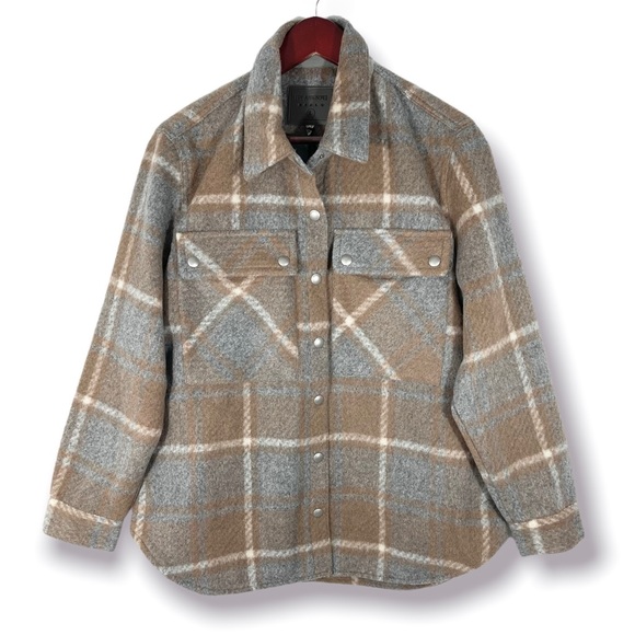 BlankNYC Plaid Shirt Mountain High Jacket Large EUC - Picture 5 of 12